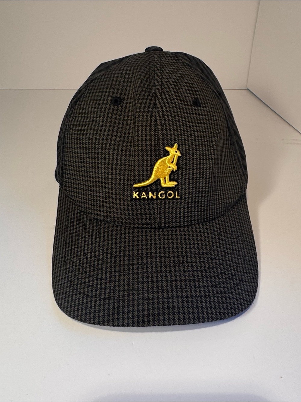 Kangol Duo Check Flexfit Baseball Cap Black Houndstooth L/XL